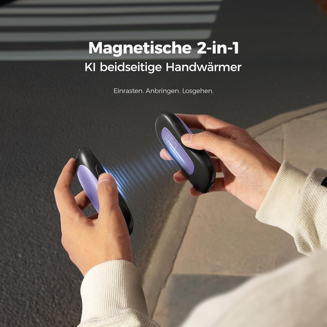 OCOOPA Handwärmer Elektrisch 2er Set, 10000mAh Taschenwärmer USB Powerbank, Wiederverwendbar, 4 Wärm