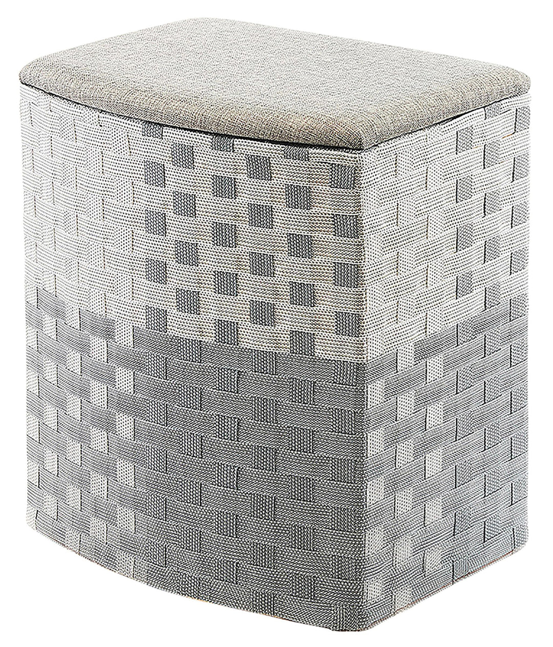 Kobolo Wäschekorb Wäschebehälter Wäschesammler - Nylon - grau-weiss - 44x32x52 cm, Grau-weiß