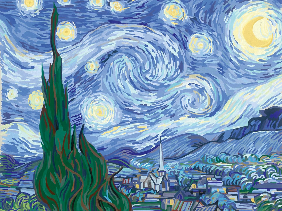 Ravensburger CreArt 23518 - Die Sternennacht (Vincent Van Gogh) - Malen nach Zahlen Erwachsene, DIY