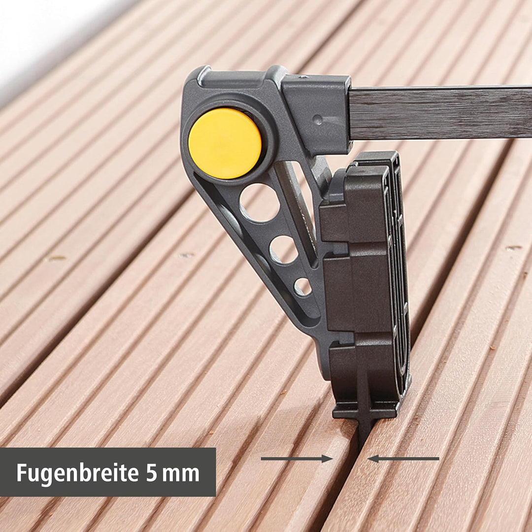 wolfcraft Montagezwinge 6985000 – Zwinge für den Terrassenbau – Distanzhalter für den Bau einer Holz