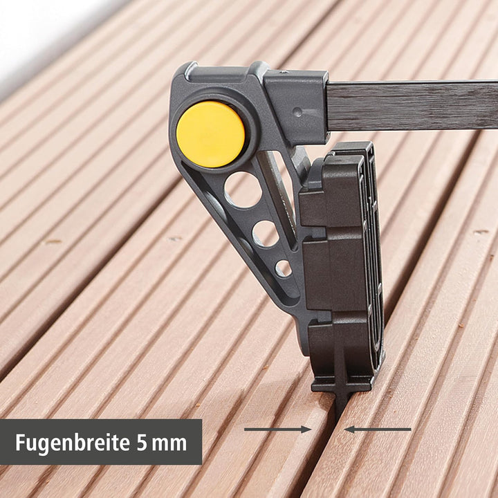 wolfcraft Montagezwinge 6985000 – Zwinge für den Terrassenbau – Distanzhalter für den Bau einer Holz