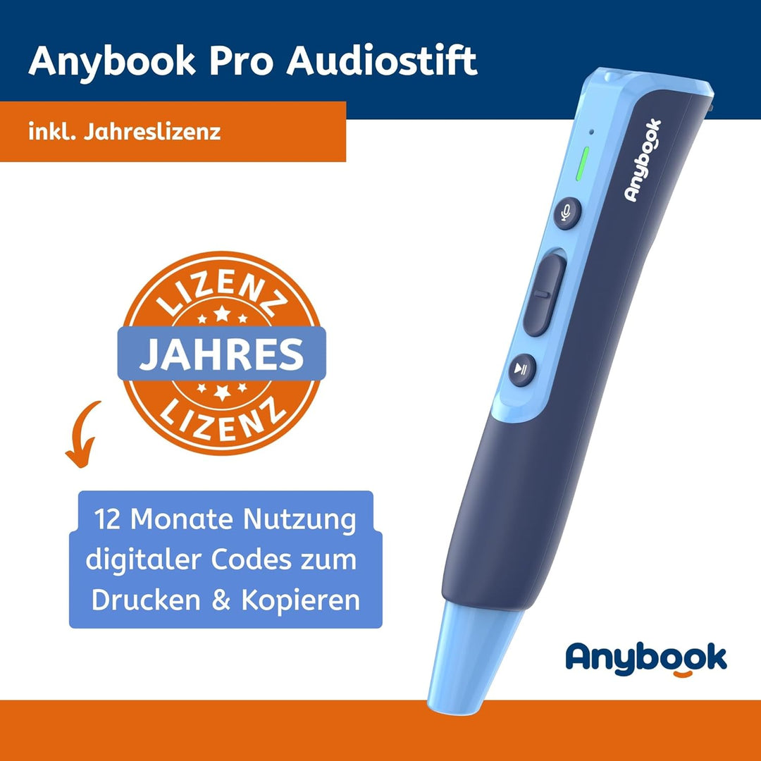 ANYBOOK Pro - der Audiostift mit Aufnahme- und Wiedergabefunktion, als Lernhilfe für Grundschule För