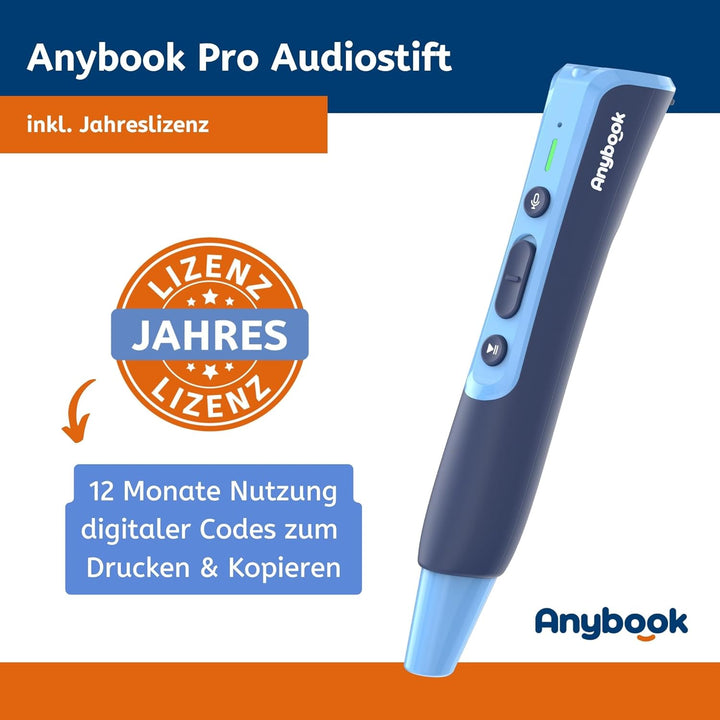 ANYBOOK Pro - der Audiostift mit Aufnahme- und Wiedergabefunktion, als Lernhilfe für Grundschule För