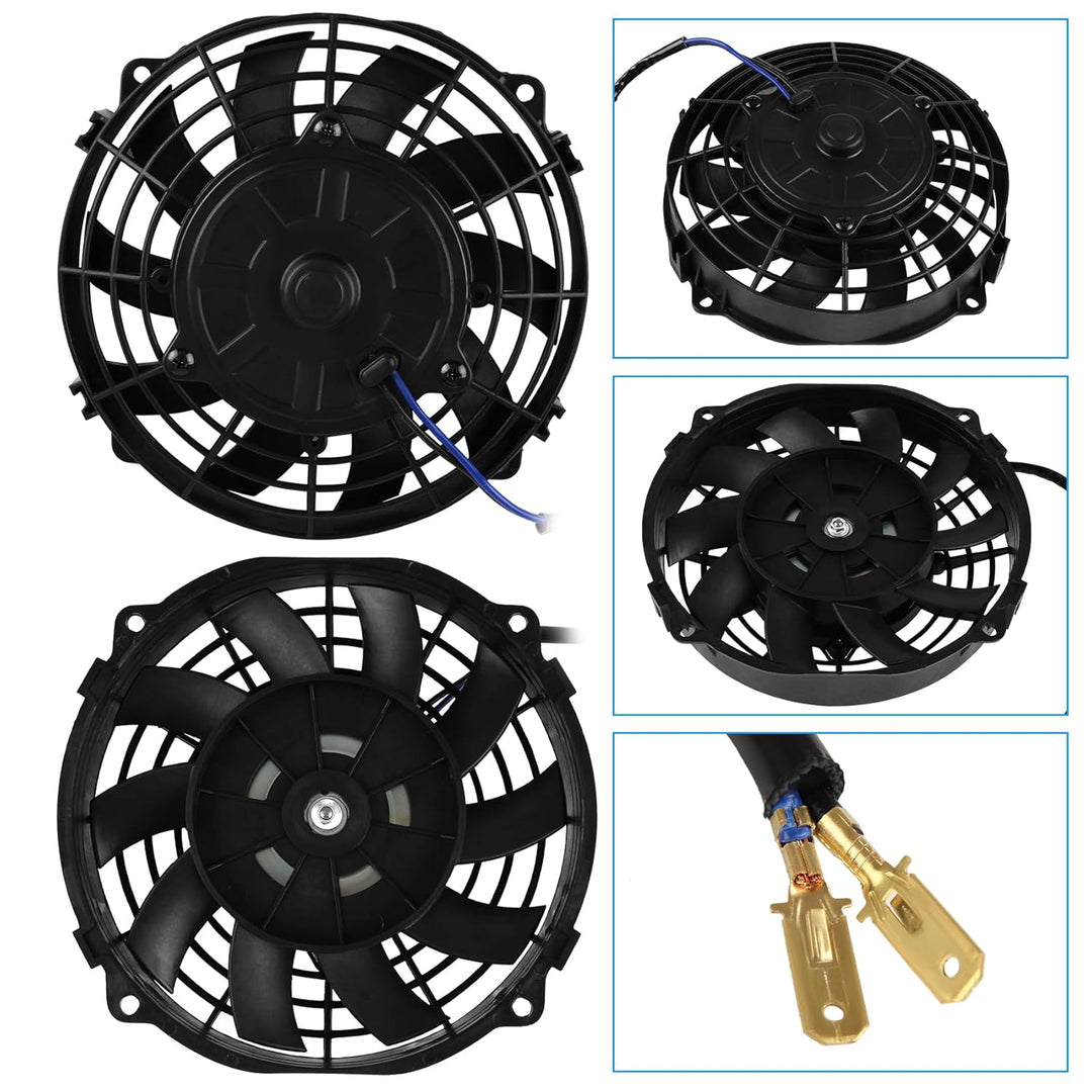DOCAS 7 Zoll 12V 80W Universal Auto Kühlerlüfter Kühlgebläse, Auto Elektrischer Lüfter Motorlüfter S