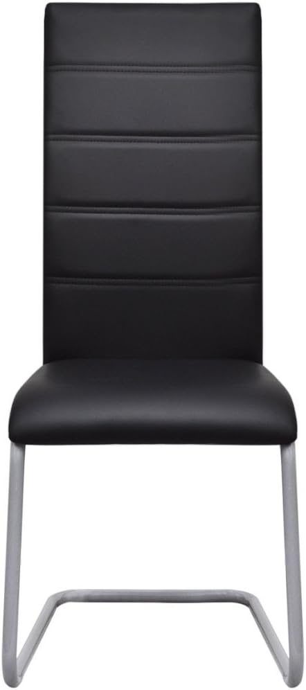 Festnight Esszimmerstuhl Freischwinger Schwingstuhl Küchenstuhl 2er Set Stuhl Set Schwarz, Schwarz