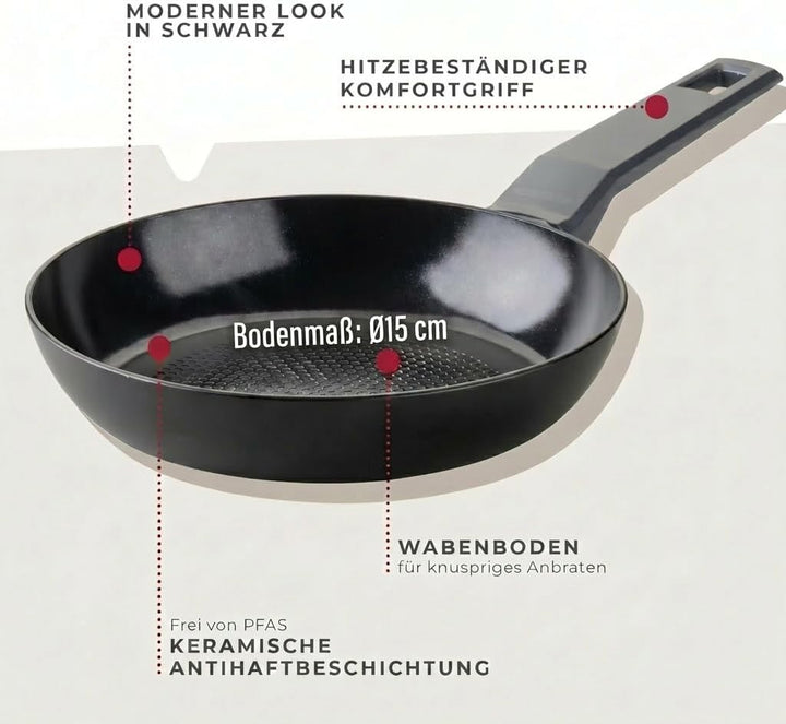 Fackelmann Pfanne 20cm Statement – Keramik beschichtete Pfanne - Recyceltes Aluminium mit Antihaft-B