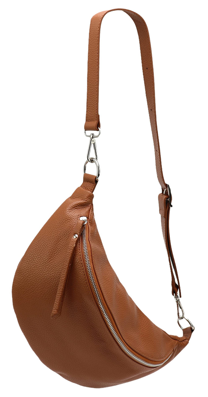 SH Leder echt Leder Damen unisex Brusttasche für Festival Reise mittelgross Hüfttasche Crossbody Bag