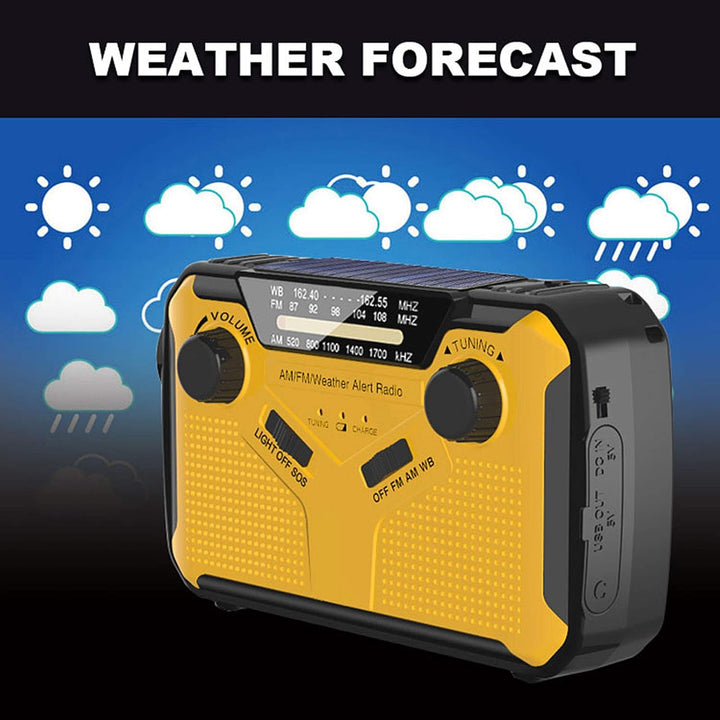 Kavolet Solar Radio, Digitales FM AM WB Kurbel Radio Outdoor Notfall Solar Handkurbel Radio Taschenl