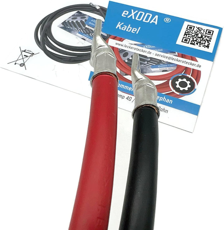 Exoda Batteriekabel Set 35 mm² 200 cm M8 flexible Kabelschuhe geeignet für Auto Boot Motorrad Lkw bi