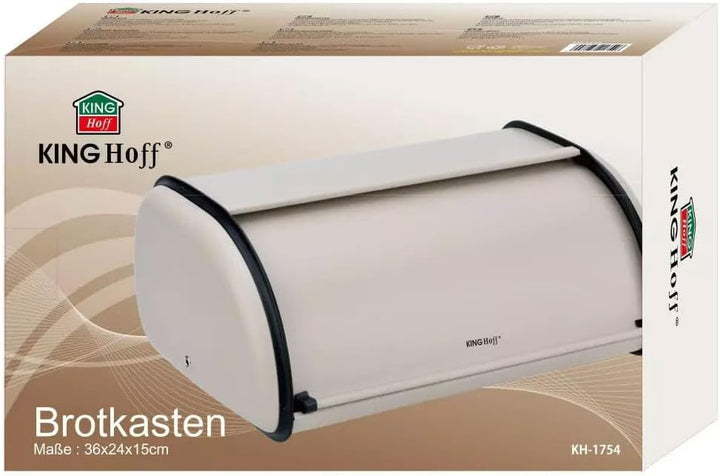 KING HOFF Brotkasten Brotbox Brotbehälter Brotdose (Beige, Kleine 36cm x 24cm x 15cm.) Beige 36cm x