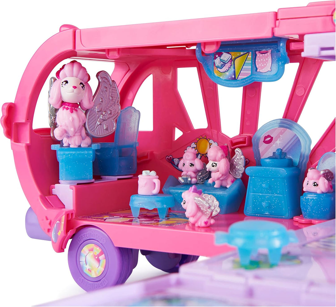 Hatchimals Rainbowcation Camper, Wohnmobil-Spielset mit 6 CollEGGtibles-Figuren und Zubehör, Spielze