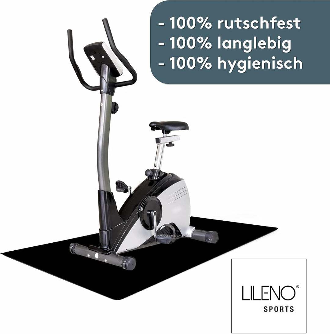 LILENO SPORTS Bodenschutzmatte [90x200 cm] Schwarz - Laufband Matte 1 mm Dicke - Fitness Unterlegmat