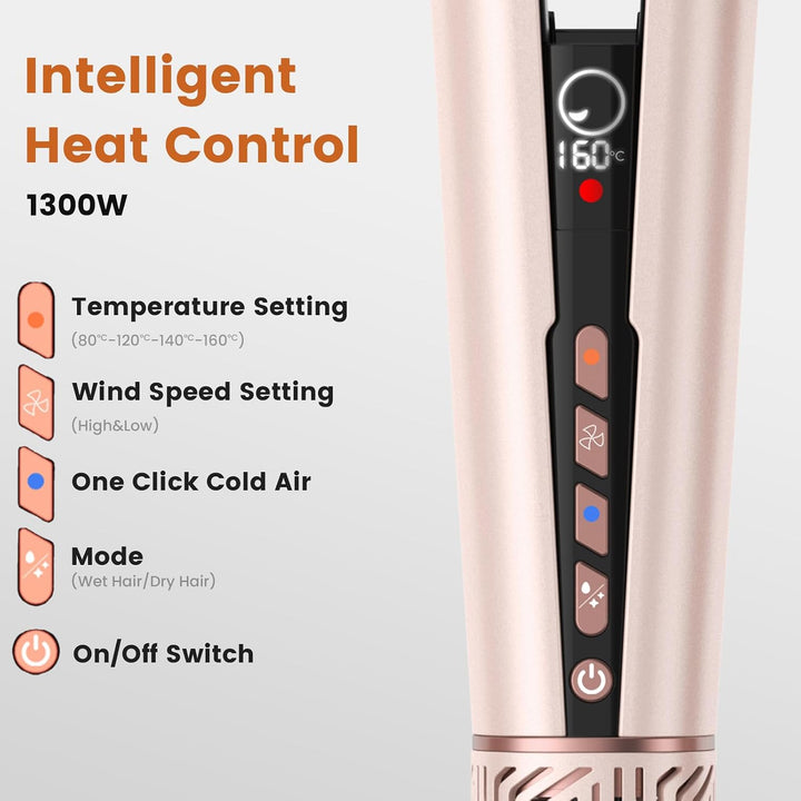 OKWRAP Air Haarglätter, Air Straight Glätteisen mit Luft, 2in1 Glatt- und Föhnstyler, Luft-Airstyler