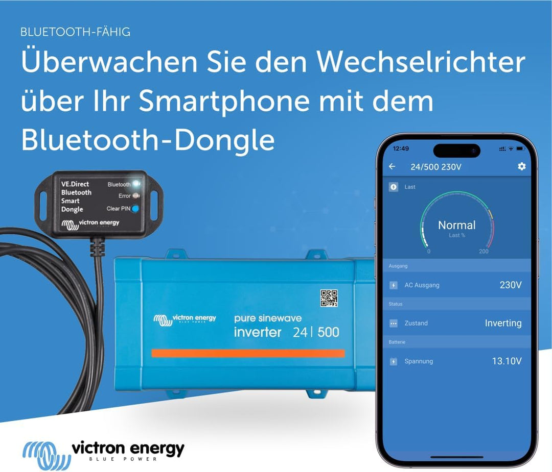 Victron Energy Phoenix 375VA 48-Volt 230V AC Reiner Sinus Wechselrichter (Schuko)
