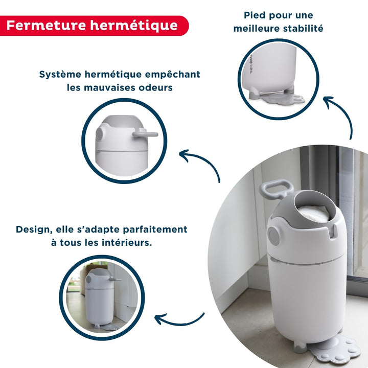 THERMOBABY - Windeleimer ohne Nachfüllung – kompatibel mit Standard-Müllbeuteln mit 20 l – geruchsne