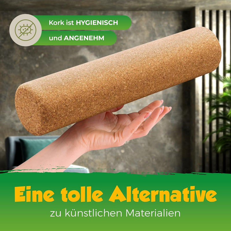 Balance-Board mit Korkpads & Korkrolle | 70 x 30 cm | Gleichgewichtsbrett | Wackel-Brett | Koordinat