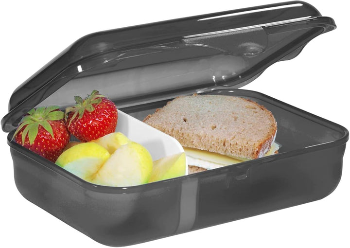 Step by Step Lunchbox „Dino Tres“, schwarz, mit Trennwand und Klickverschluss, spülmaschinenfest, BP
