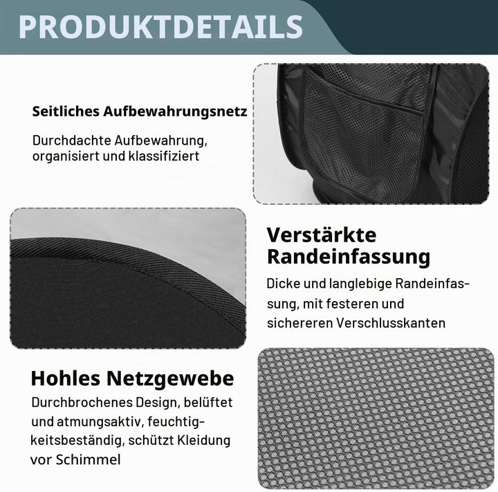 Wäschekörbe, faltbar, 36 x 36 x 58 cm, Pop-Up, Wäschekorb, faltbar, Pop-Up, aus Netzgewebe mit Griff