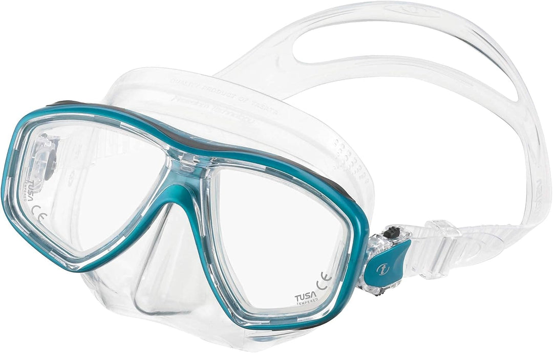 Tusa M-212 Ceos Clear Skirt Scuba Diving Mask - Fish Tail Blue