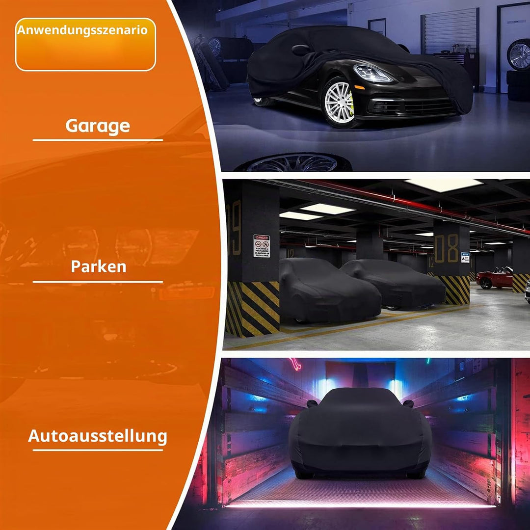 Autoabdeckung Indoor für Porsche Panamera 2010-2025, Stretch Soft Satin Massgeschneidert Atmungsakti