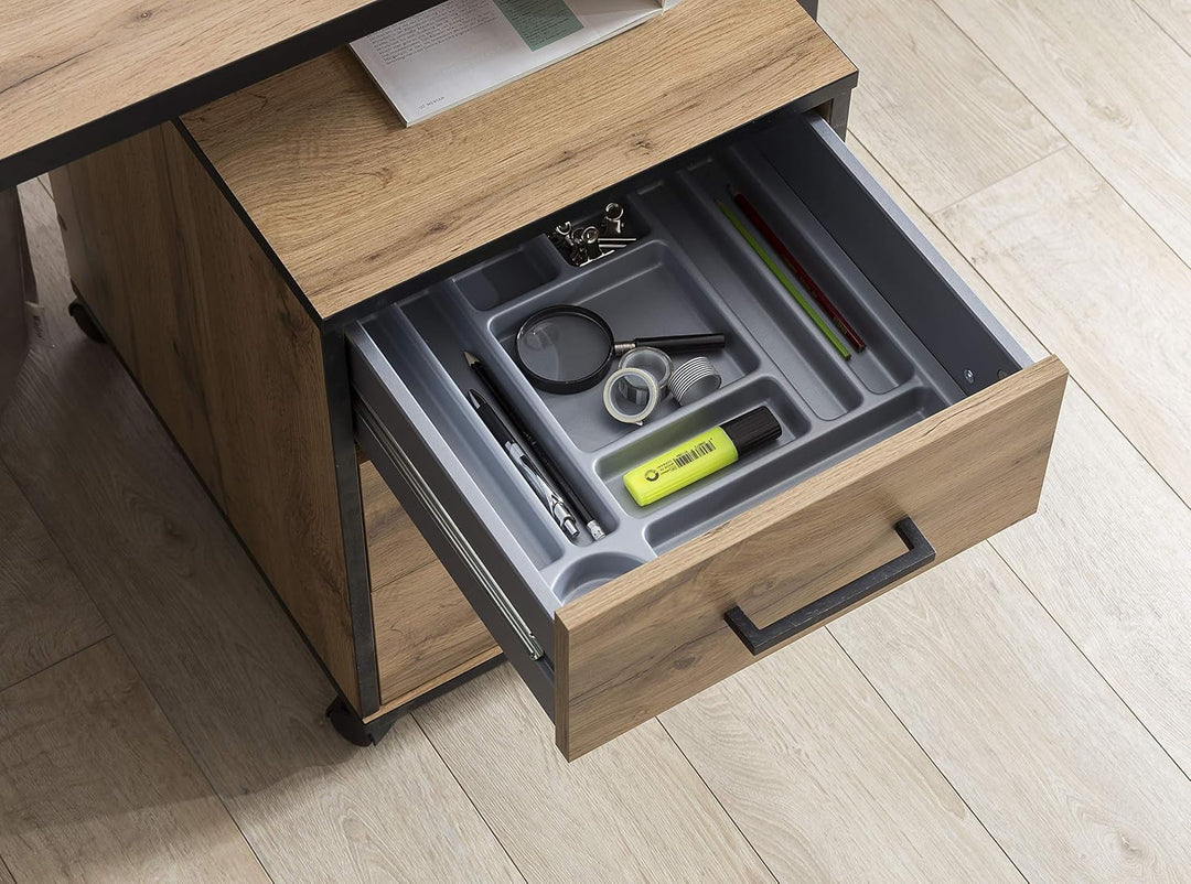 Möbelpartner Montana 146466 Rollcontainer, Eiche Landhaus Dekor, 40,1 x 50 x 57 cm, Eiche Landhaus D