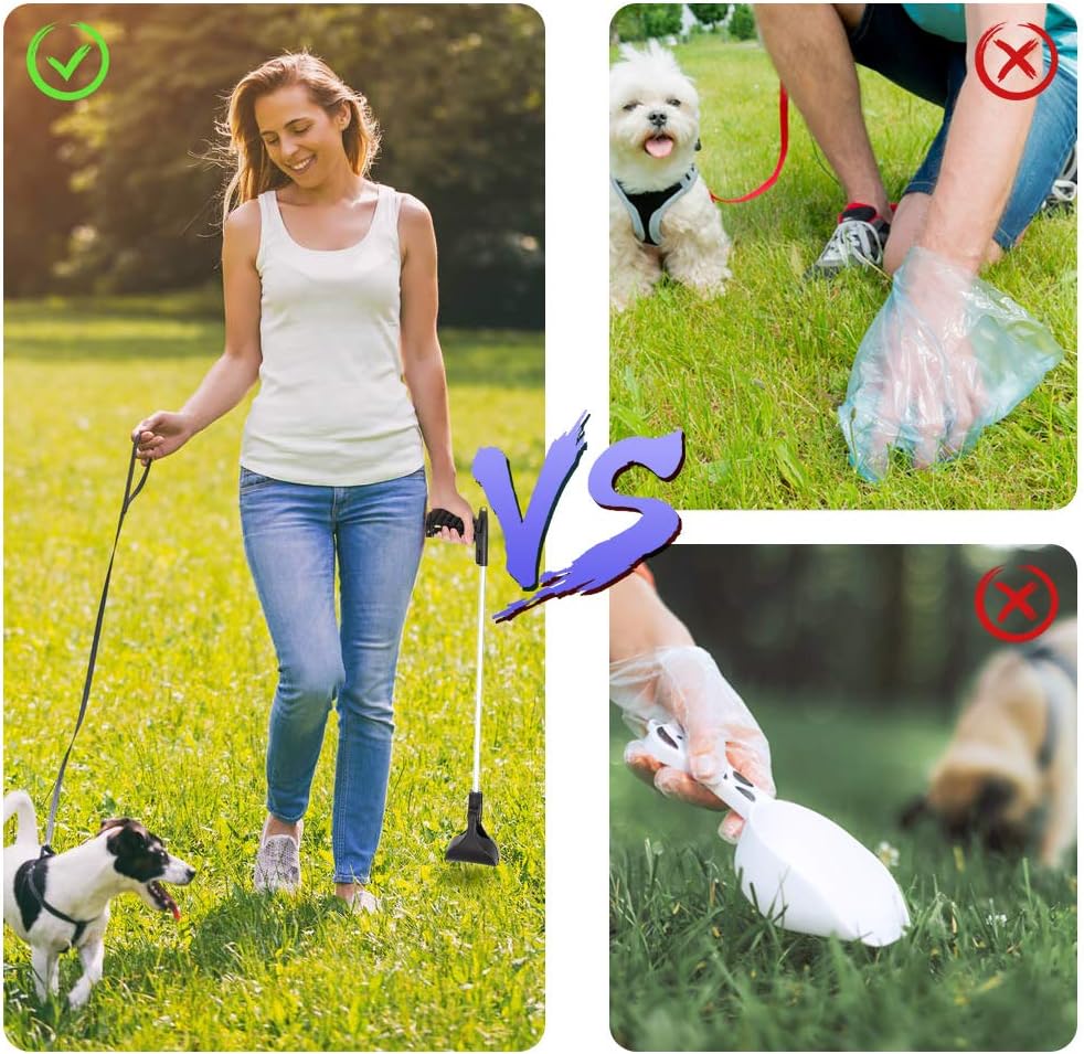 Greensen Hundekotschaufel Tragbare Hundekotgreifer mit Langem Griff Hochdruck Feder Hundekot Schaufe