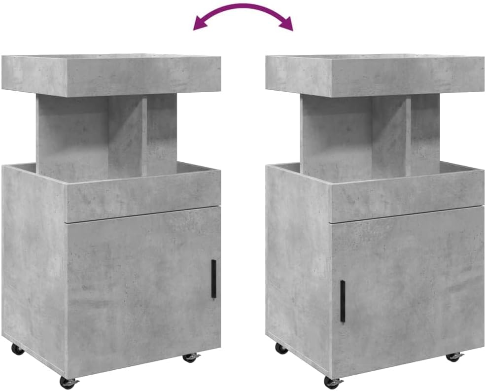 vidaXL Barwagen Betongrau 50x41x89 cm Holzwerkstoff, Betongrau