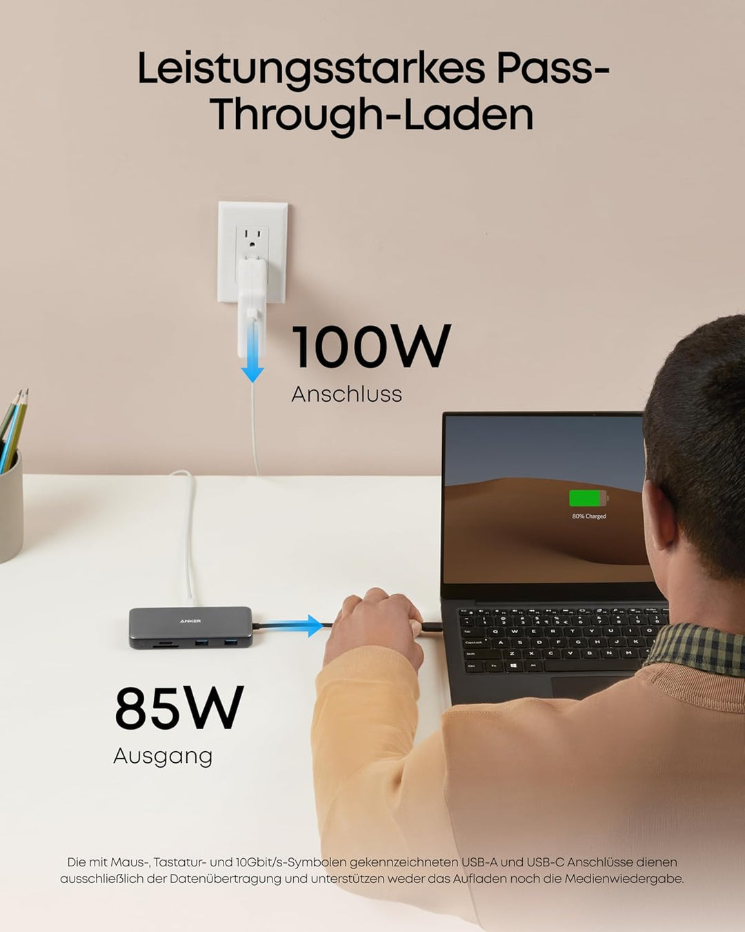 Anker 555 USB-C Hub (8-in-1) PowerExpand USB-C Adapter, 100W Power Delivery, 4K 60Hz HDMI, 10Gbps US