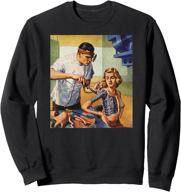 Retro Science Fiction Sci Fi T-Shirt Kunst-Roboter Bionic Sweatshirt