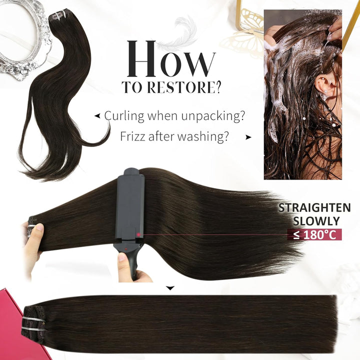 Moresoo Echthaar Extensions Clip in Extensions Echthaar Remy Clip Extensions Echthaar Braun Extensio