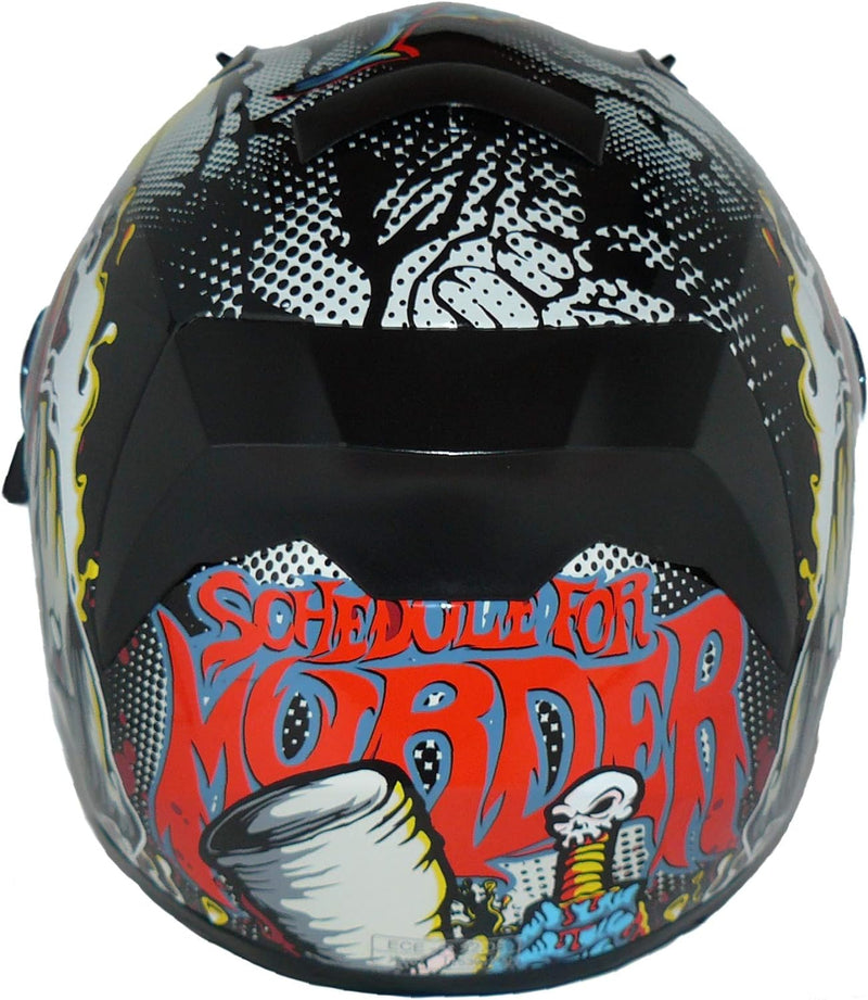Protectwear Motorradintegralhelm Integralhelm mit integrierter Sonnenblende und klappbarem Visier V1