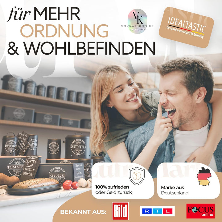IDEALTASTIC®️ Premium Kartoffel Aufbewahrungsbox [3 Stück] I Vielseitiges Kartoffeltopf Set mit 360°