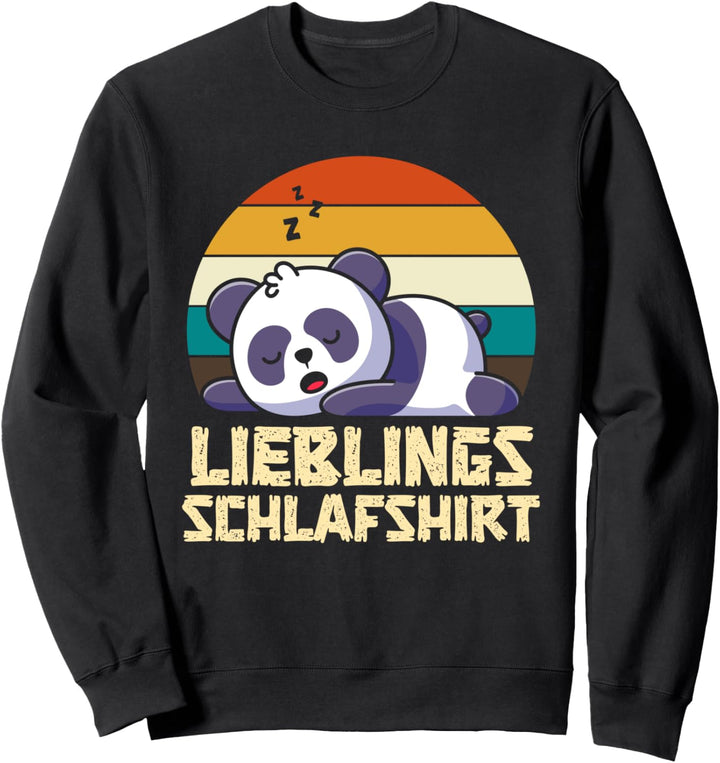 Langschläfer Panda Asien Tier Retro Lieblings Schlafshirt Sweatshirt