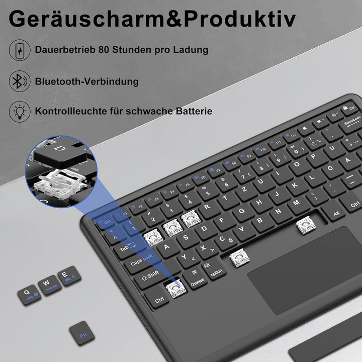 IVEOPPE Hülle mit Tastatur für iPad Pro 13" M5 2025/M4 2024 Con Touchpad, Deutsches QWERTZ Layout, M