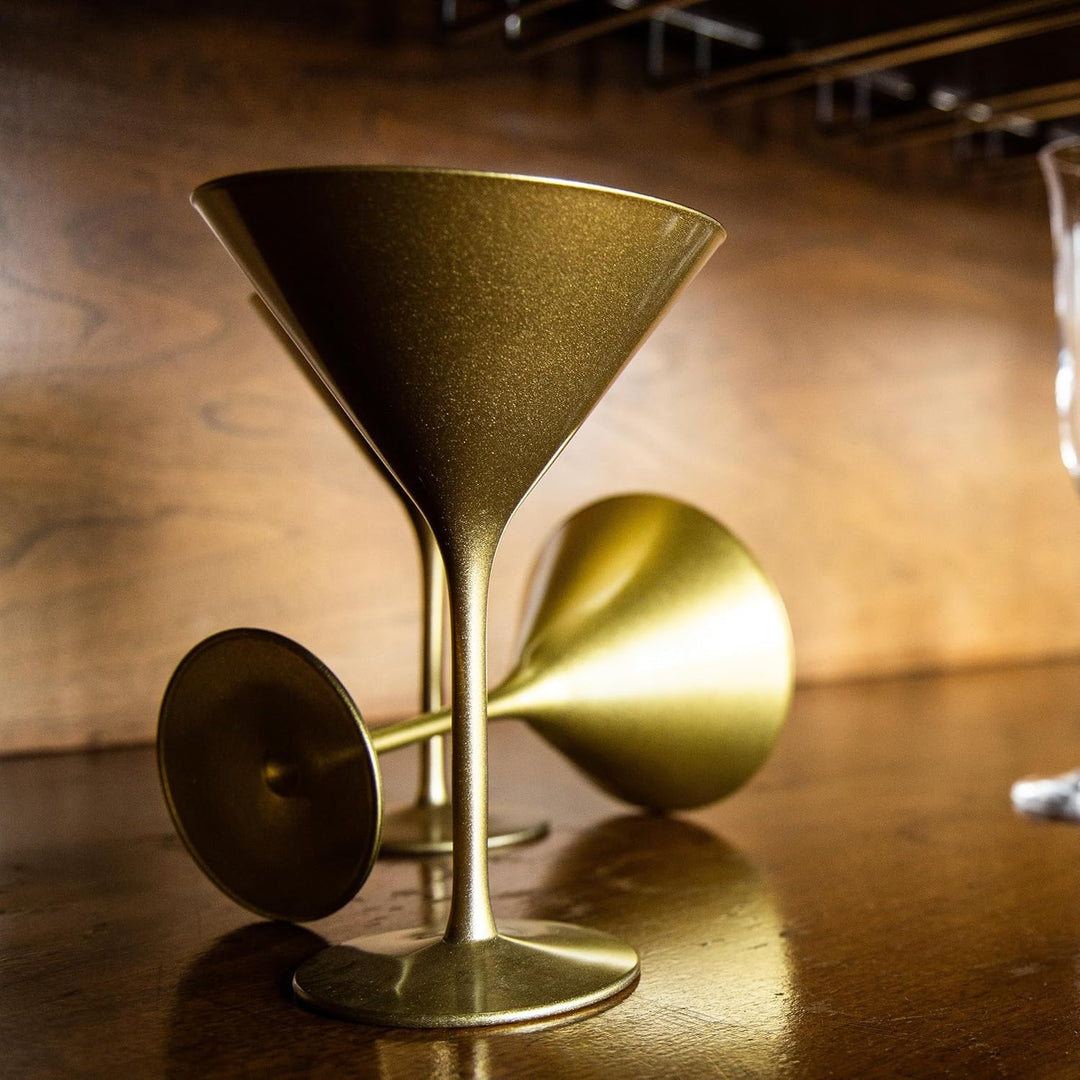 Stölzle Lausitz Cocktailschale Elements 240ml I Martini Gläser 6er Set I gold I Cocktailgläser spülm