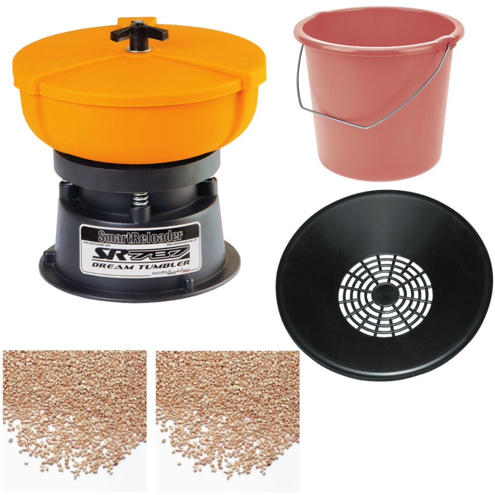 SMARTRELOADER komplett-Set Hülsenreinigungsgerät SR787, Sieb, Eimer, 2kg-Reinigungsgranulat und 2 kg
