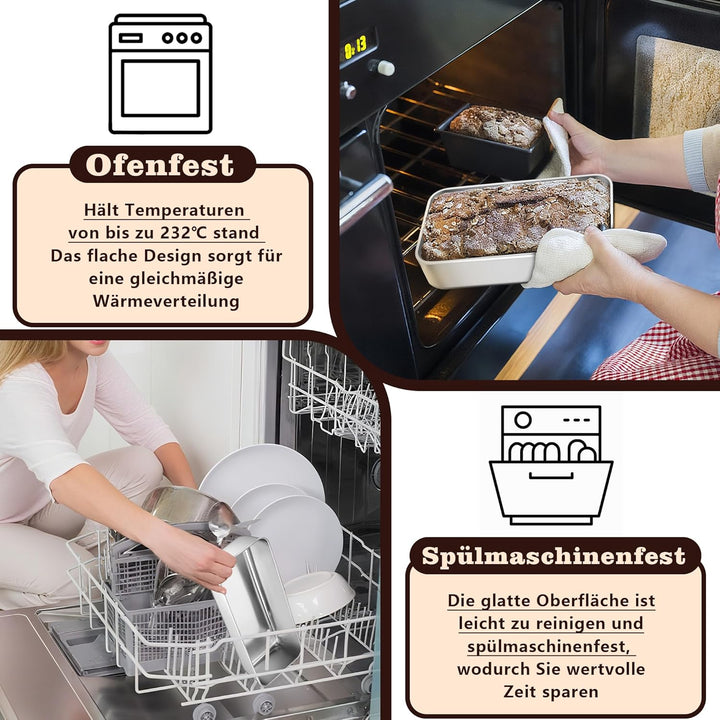 Joyfair Brotbackform, 31,2cm Edelstahl Gross Kastenform Brotform, 7,5cm Tiefe Backform Rechteckig To