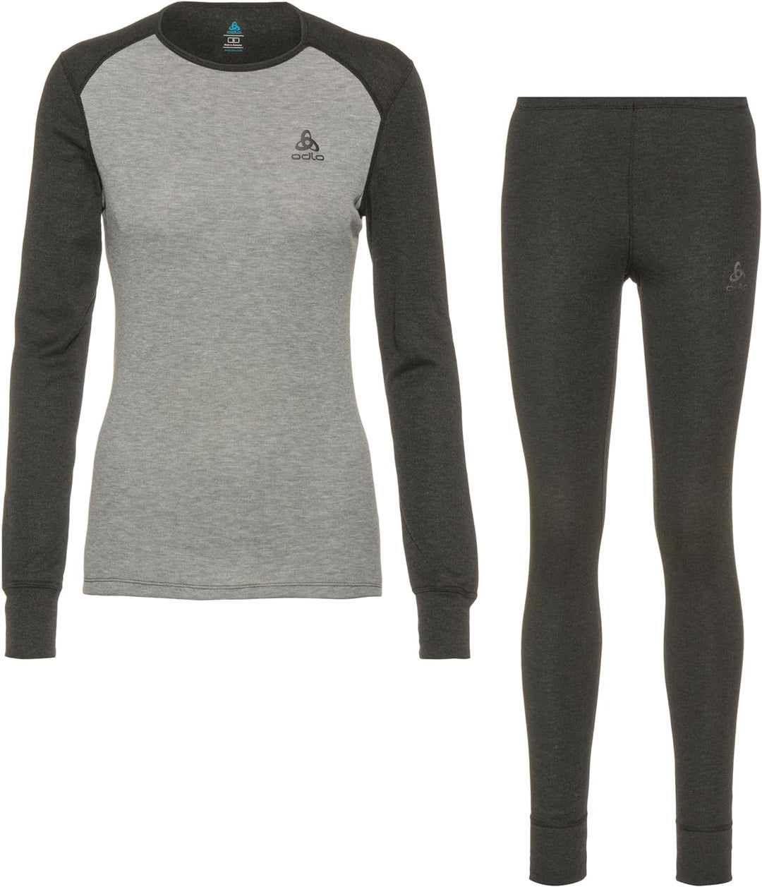 Odlo Damen Funktionsunterwäsche Set Active WARM ECO 60 Dark Grey Melange - Grey Melange, 60 Dark Gre