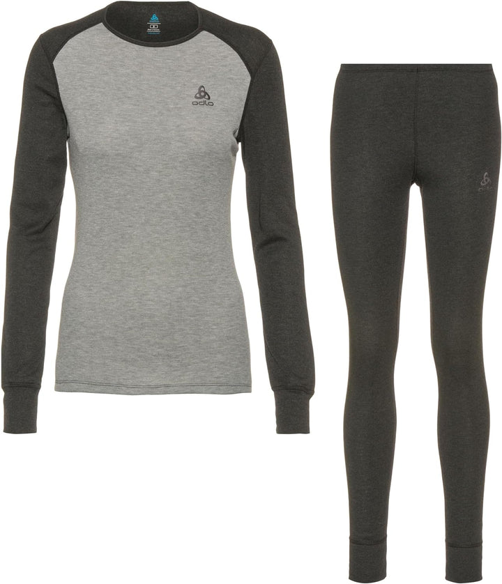 Odlo Damen Funktionsunterwäsche Set Active WARM ECO 60 Dark Grey Melange - Grey Melange, 60 Dark Gre