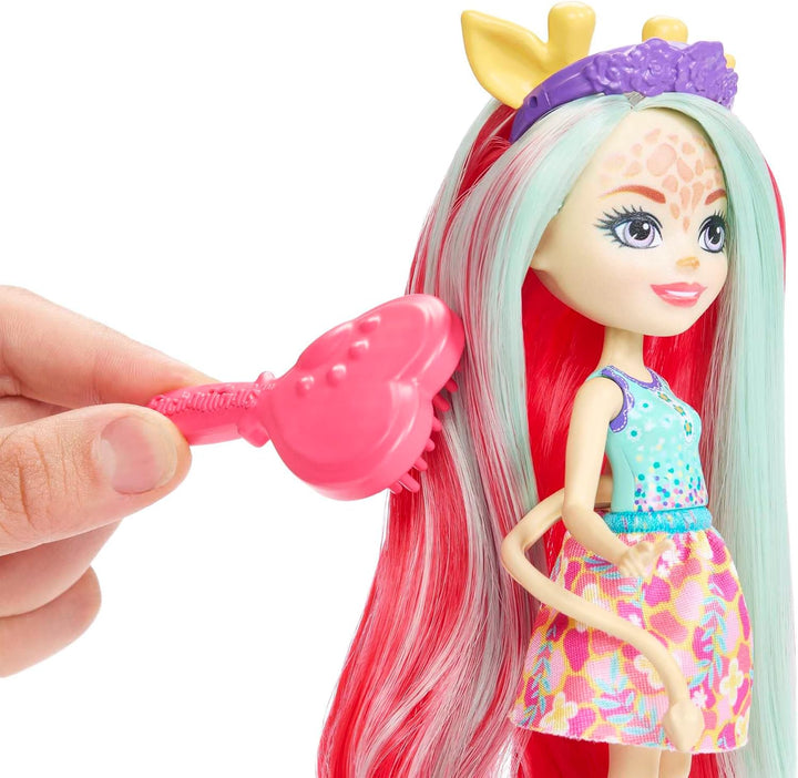 Enchantimals Deluxe Hair - Puppen Set mit Zemirah Zebra, Gillian Giraffe und Charisse Cheetah, 5 Haa