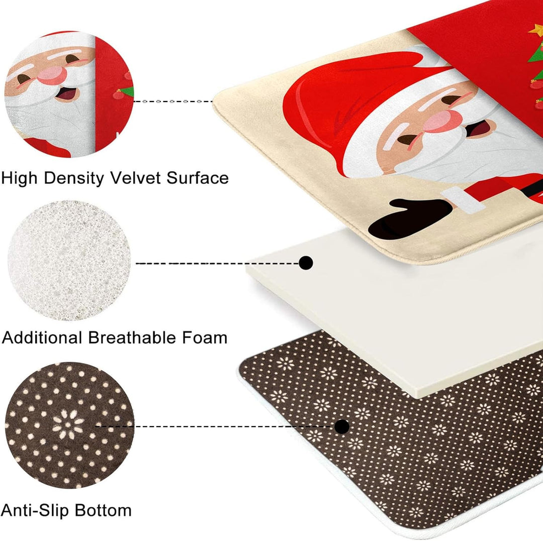 Britimes Badematten für Badezimmer, Badezimmermatten, Teppiche, kein Silber, rotes Weihnachtsmuster,