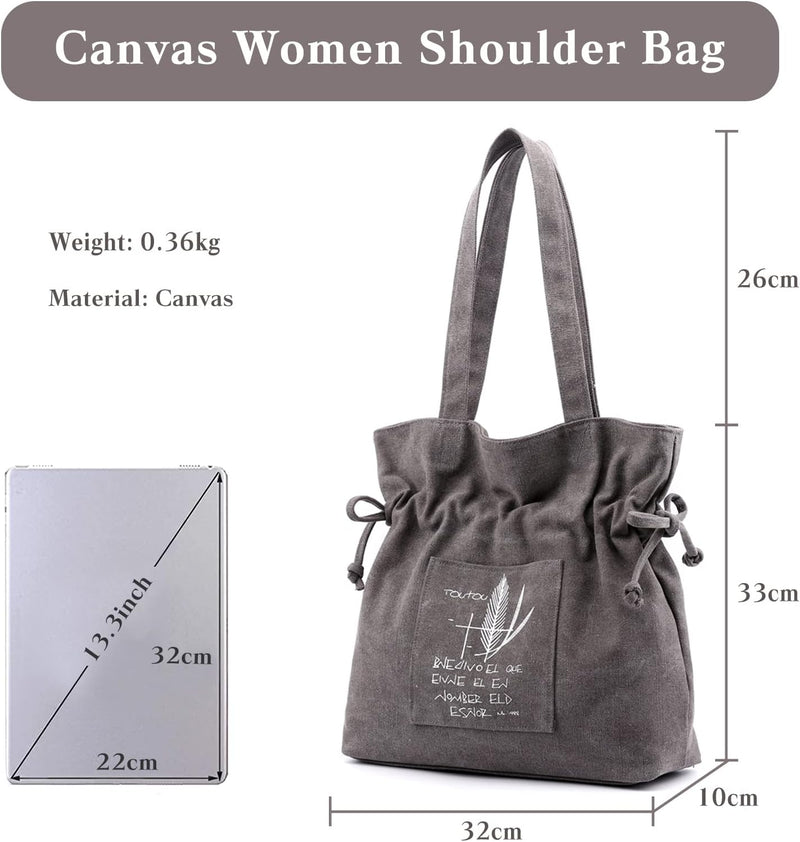 CORIOS Mode Damen Handtasche Henkeltaschen Canvas Tasche Casual Schultertasche Henkeltasche Multifun