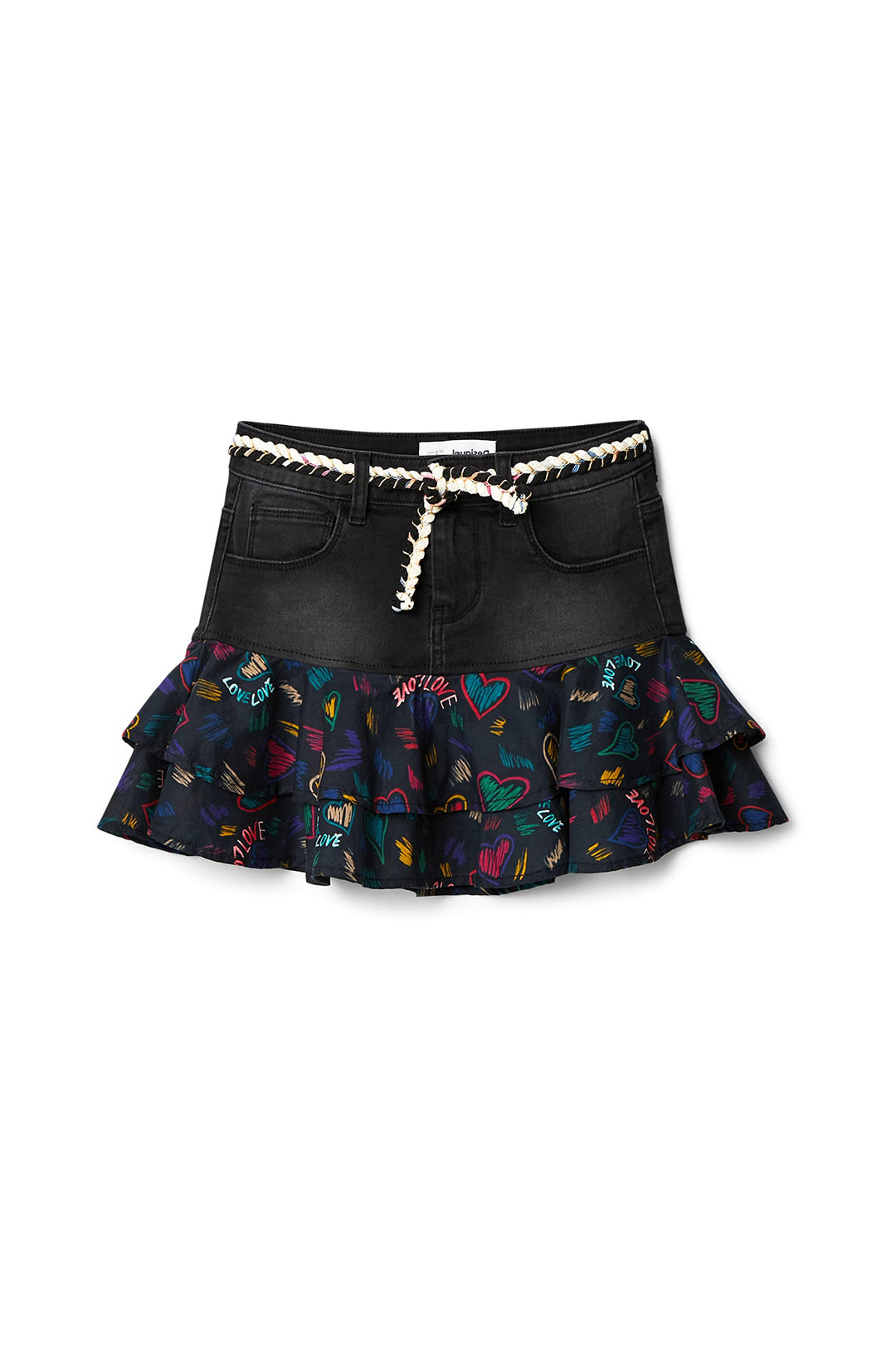 Desigual Mädchen Skirt 4 Jahre Schwarz, 4 Jahre Schwarz