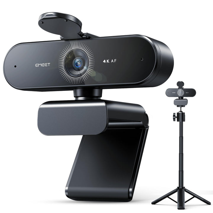EMEET Webcam 4K, NOVA 4K mit Ständer, 2 Mikrofon mit Rauschunterdrückung, Ultra HD-Webcam mit 73° We