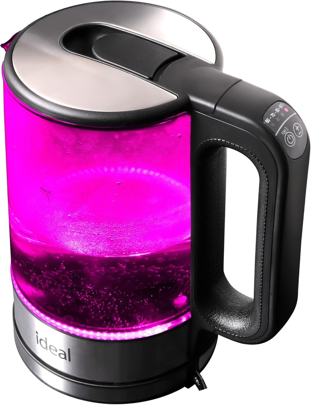 eldom IK1103 Glas Wasserkocher mit Temperatureinstellung (40°C-100°C), 1,7 Liter | Warmhaltefunktion