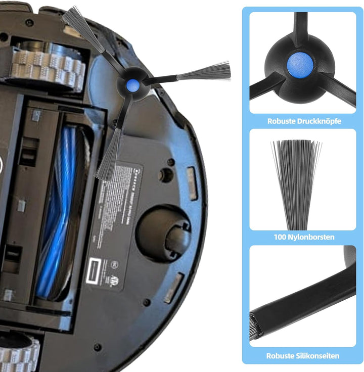 21 Stück Zubehörset für ECOVACS DEEBOT X8 PRO OMNI / X8 OMNI / X8 Saugroboter, Ersatzubehör 2 Hauptb