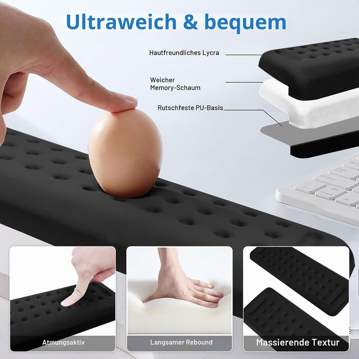 2PCS Handballenauflage Tastatur, L-förmige Armauflage Schreibtisch 30x10cm | Ergonomische Handgelenk