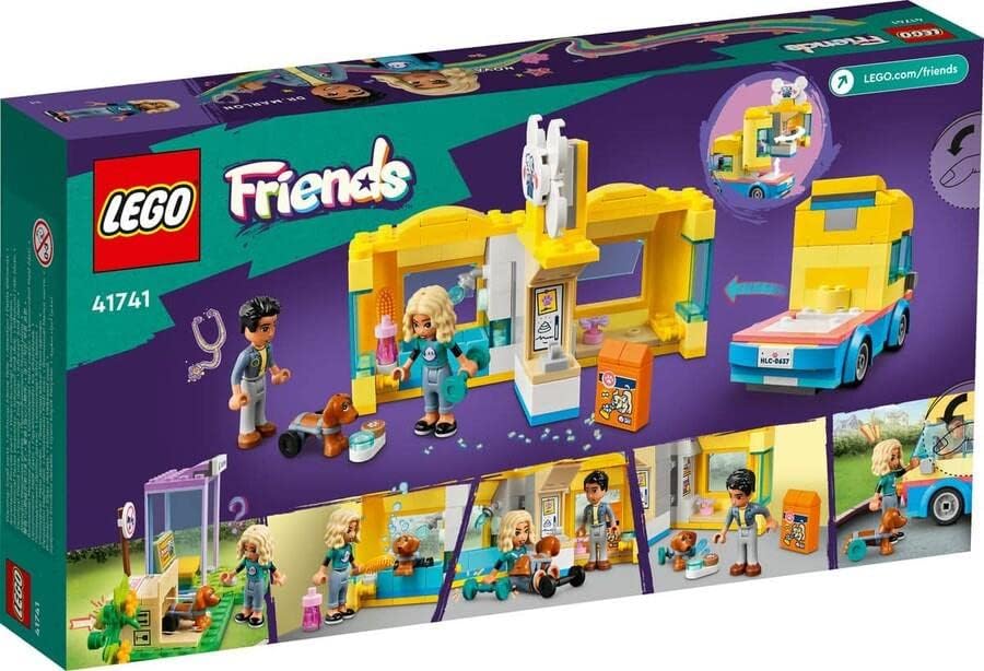 LEGO 41741 Friends Hunde-Rettungsvan, Tierrettung-Spielzeug-Van mit Haustieren und Mini-Puppen aus 2