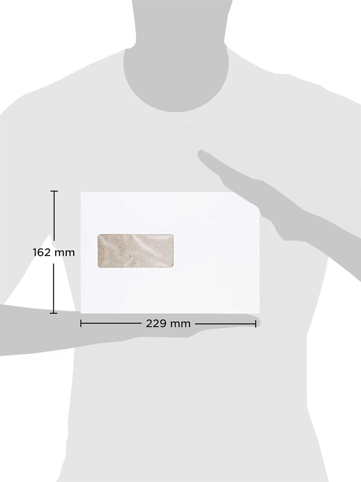 Blake Purely Packaging 51901W Versandtasche Mit Papprückwand Haftklebung Mit Fenster Weiss C5 229 x