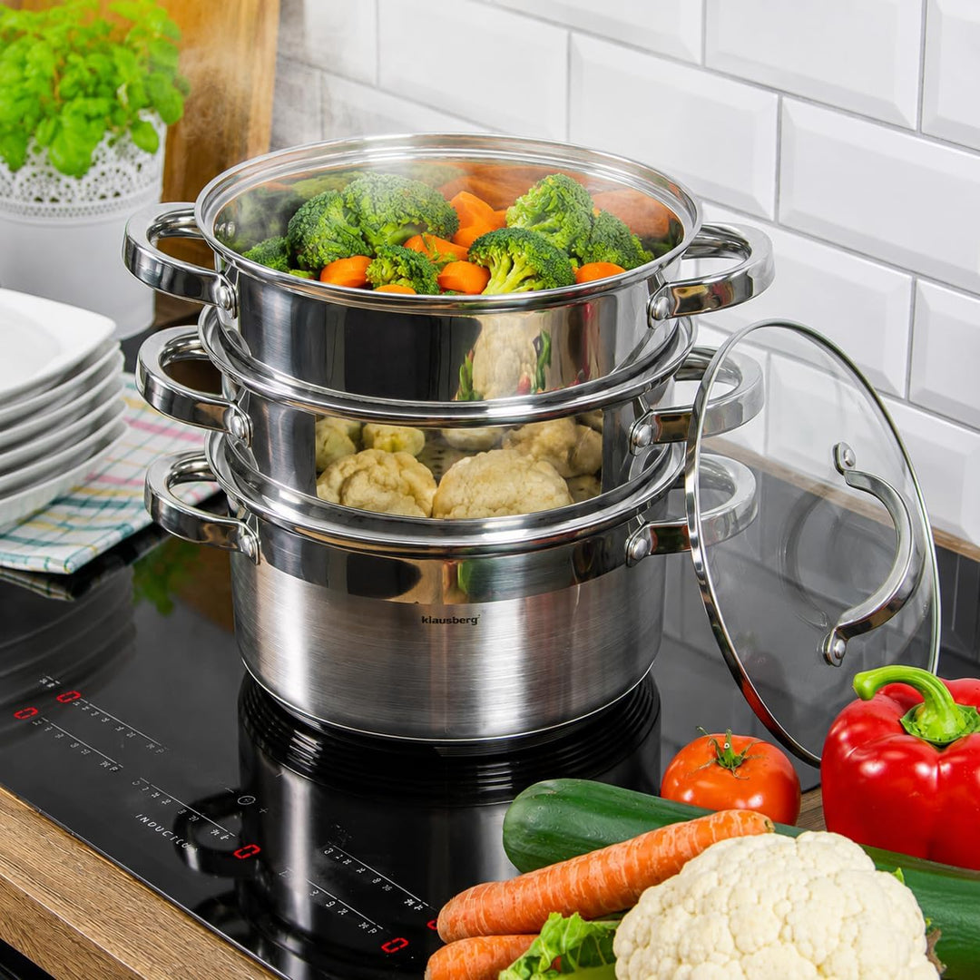 Dampfgarer Set Edelstahl 3 Liter, 3 Liter